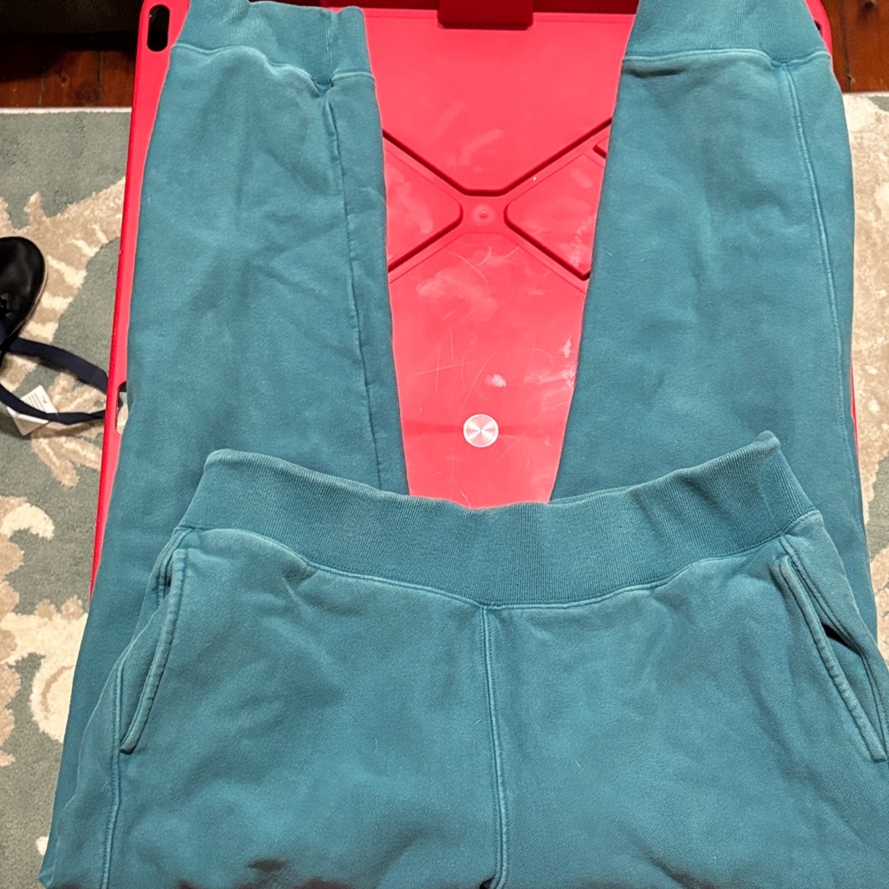 Champion Teal Reverse Weave Cuffed Sweatpants